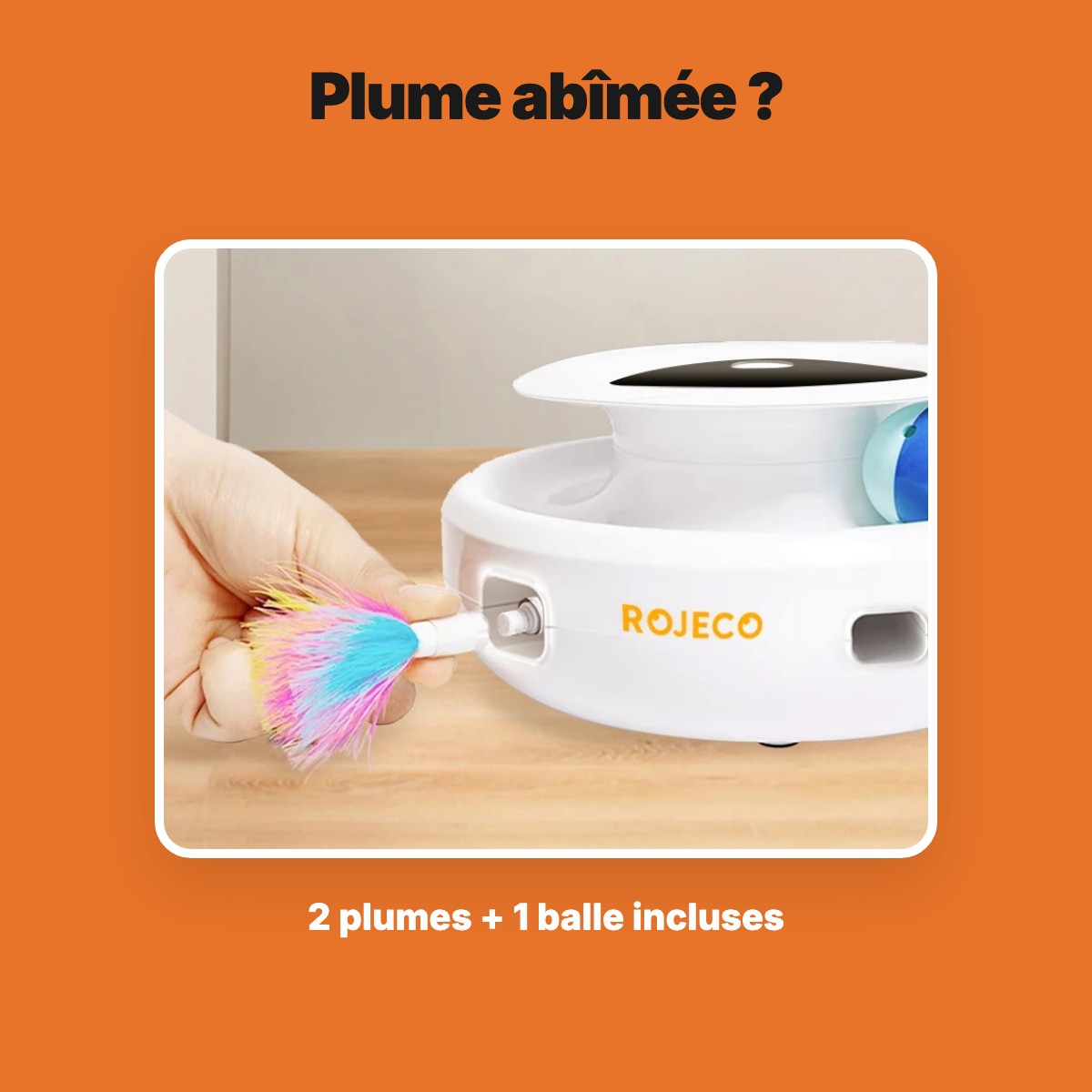 Jouet automatique pour chat Chatonome – plume surprise et balle